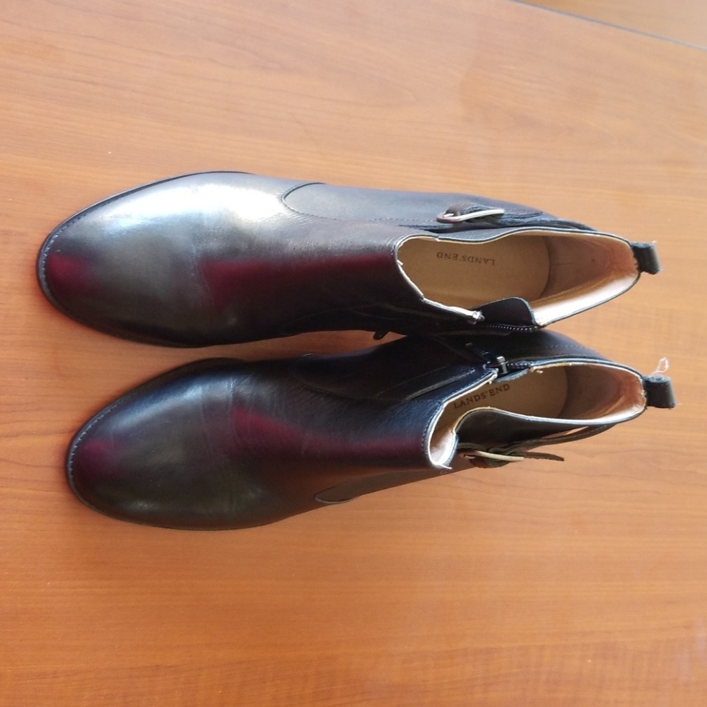 Black leather ankle boots